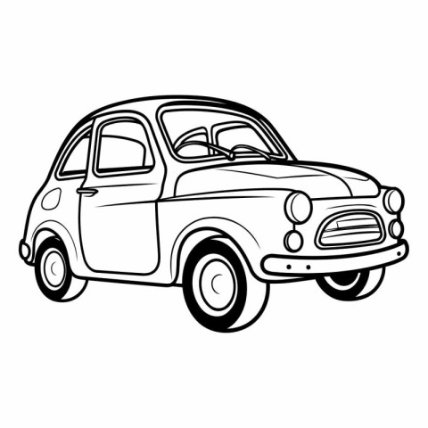 Retro car on a white background for your design