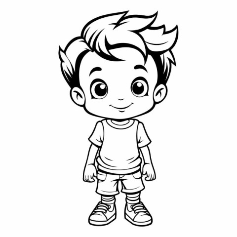 cute little boy cartoon vector illustration graphic design vecto