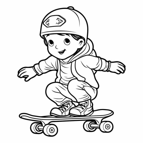 Boy riding a skateboard. sketch for your design