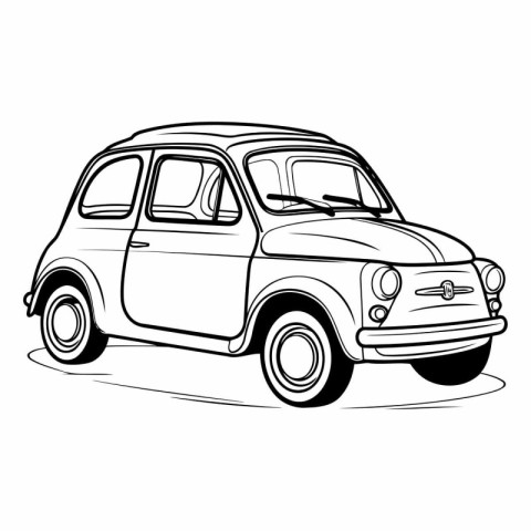 Retro car isolated on a white background for your design