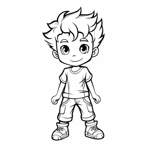 Cute little boy cartoon of a little boy.