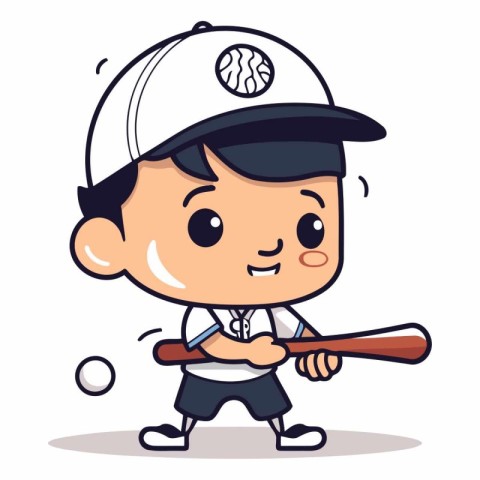 Baseball Player - Cute Cartoon Vector IllustrationÃ¯Â»Â¿