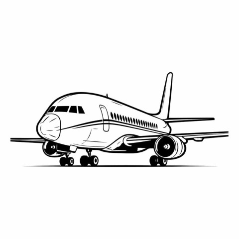 Airplane vector illustration on white background. Airplane vecto