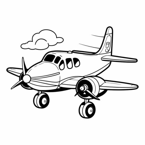 Airplane icon. Outline illustration of airplane vector icon for