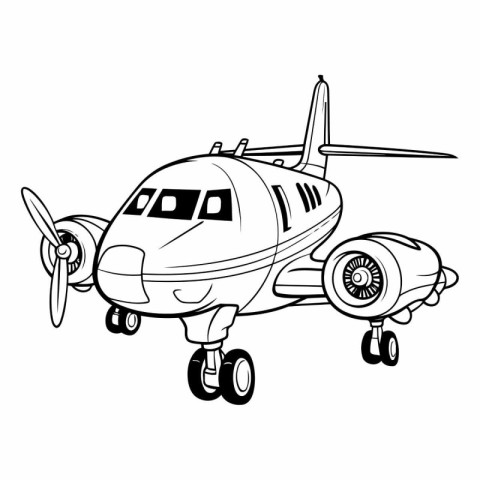 airplane transport vehicle cartoon vector illustration graphic d