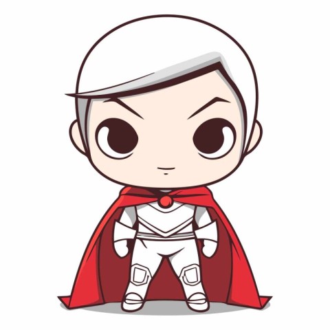 Superhero boy character cartoon vector illustration. Cute Superh