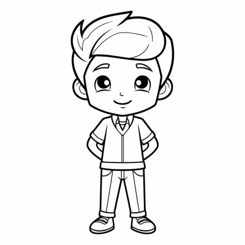 cute boy cartoon in casual clothes vector illustration graphic d