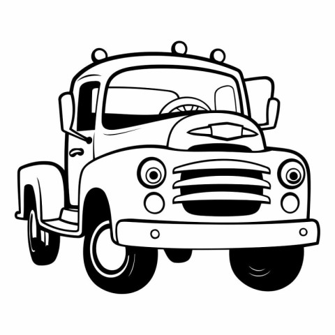 Truck icon. Cartoon illustration of truck vector icon for web de