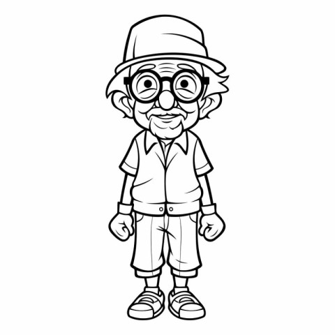 Grandfather Cartoon Mascot Character Vector Illustration. EPS10