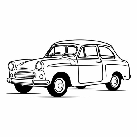 Retro car isolated on a white background for your design