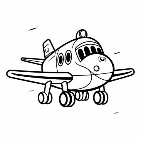 Hand drawn doodle airplane isolated on white background.