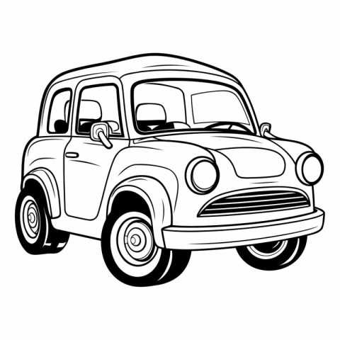 Retro car on white background for your design.