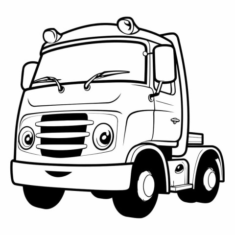 Illustration of an old truck on a white background