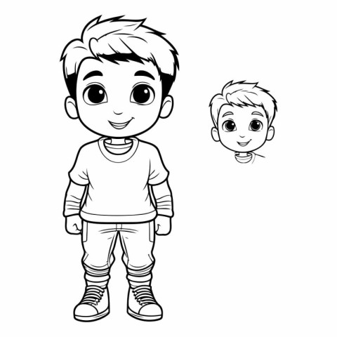 cute little boy cartoon vector illustration graphic design vecto