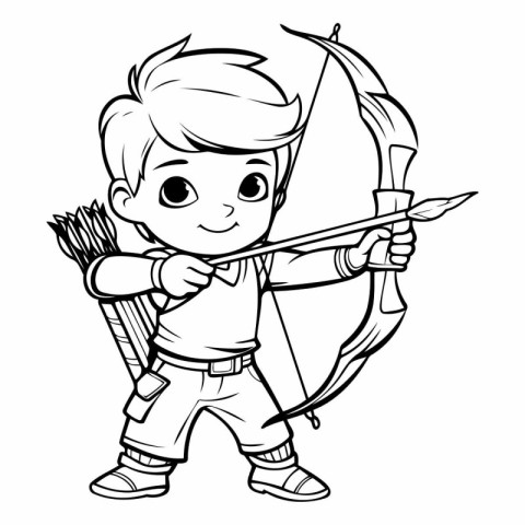 Cute Boy Cupid with Bow and Arrow Vector Cartoon Illustration