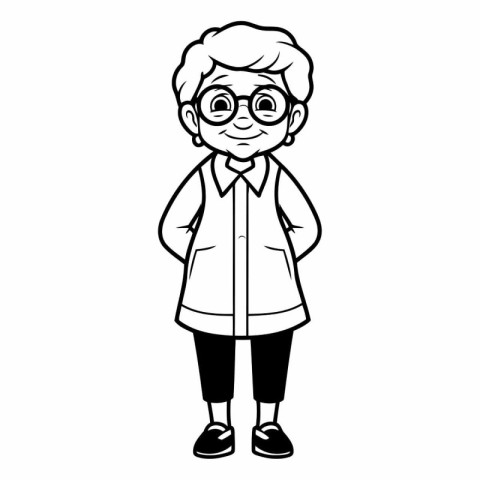 cute grandmother avatar character vector illustration designicon