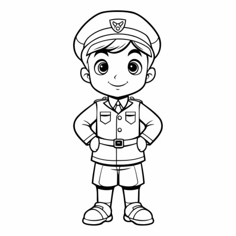 Coloring Page Outline Of Cartoon Sailor Boy Character Vector Ill