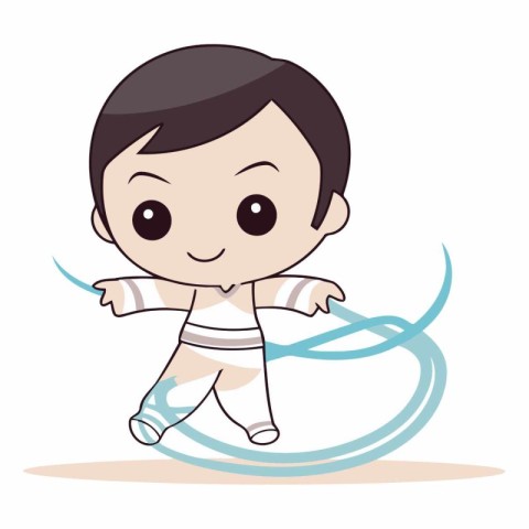 cute boy cartoon on white background eps10