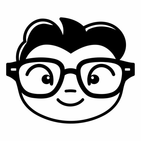 Cute boy with glasses icon. Simple illustration of cute boy with