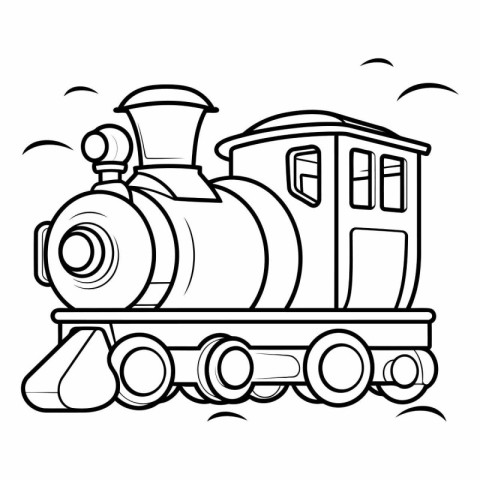 Cartoon vector illustration of a train. Coloring book for childr