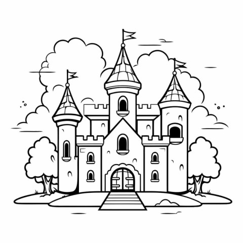 Castle design. Fairytale fantasy fairytale childhood and animal