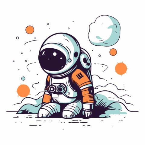 Astronaut in outer space for your design.