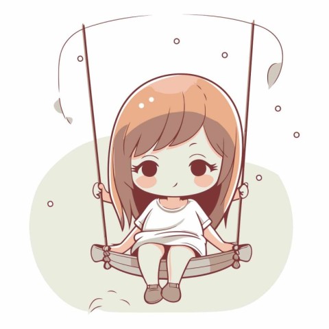 cute little girl sitting on a swing. eps10