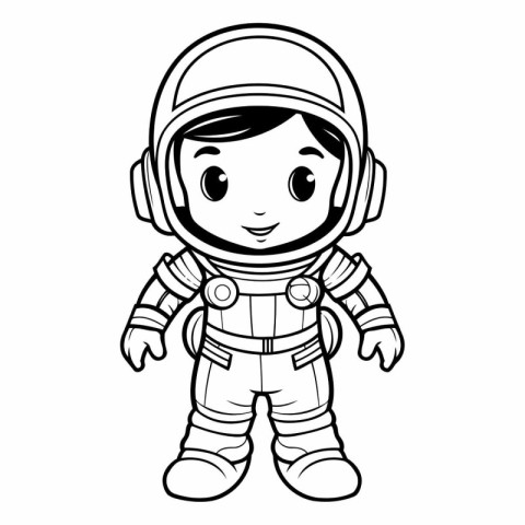 cute astronaut boy in space suit. eps10