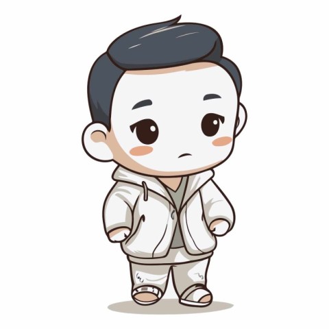 Taekwondo - Cute Cartoon karate boy vector illustration