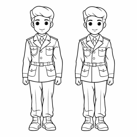 Coloring book for children: Boy in scout uniform.