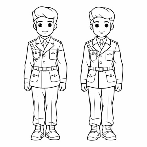 Coloring book for children: Boy in scout uniform.