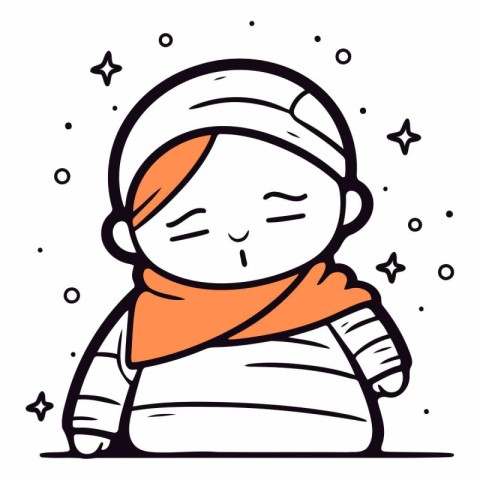 Cute cartoon muslim girl in hijab for your design