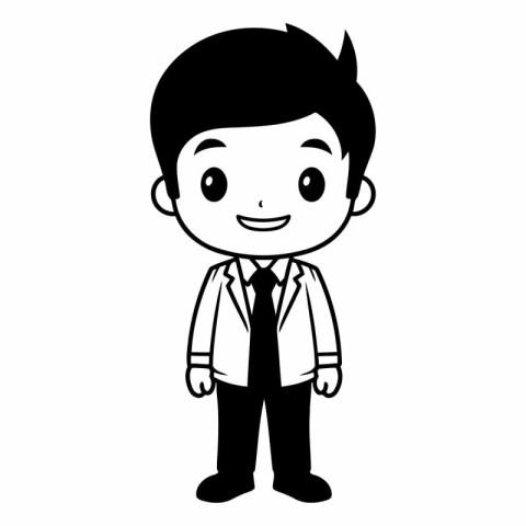 businessman character cartoon on white background vector illustr