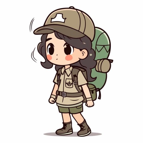 Explorer Girl with Backpack and Backpack