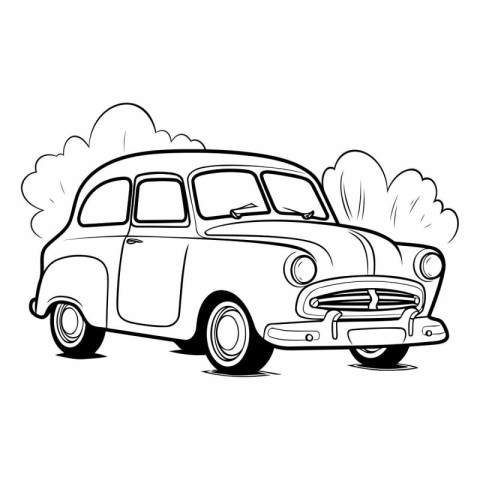 Retro car on white background. EPS 10.