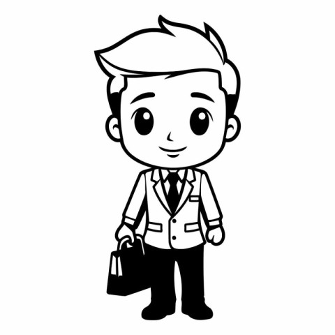 businessman with briefcase cartoon vector illustration graphic d