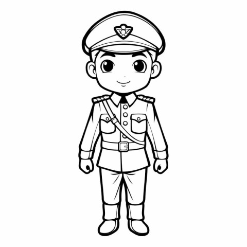 Coloring book for children: Boy in a military uniform