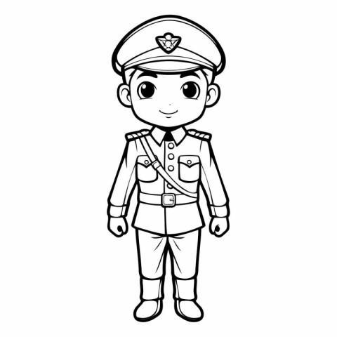 Coloring book for children: Boy in a military uniform