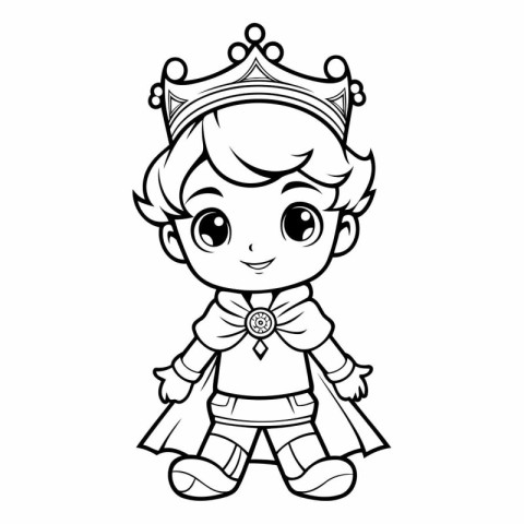 Coloring Page Outline Of cartoon prince boy.