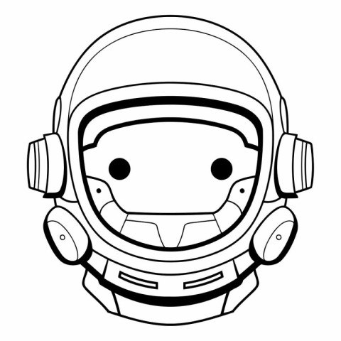 Coloring book for children. Astronaut in helmet