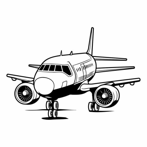 airplane on wheels vector illustration isolated on white backgro