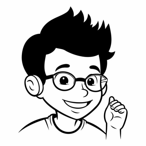 young man with glasses cartoon vector illustration graphic desig