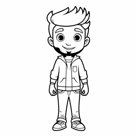 cute little boy cartoon vector illustration graphic design vecto