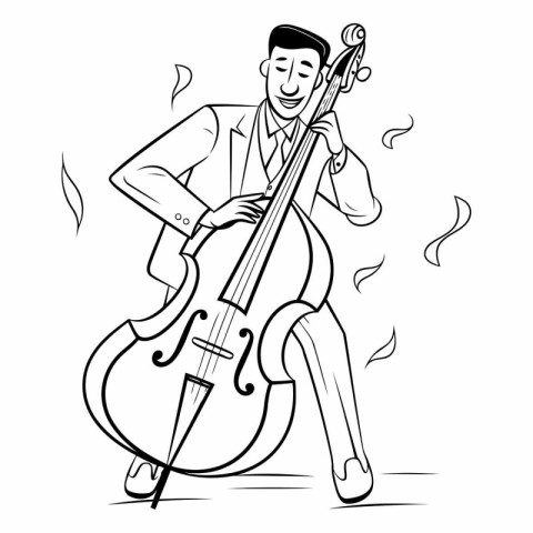 Illustration of a man playing the cello.