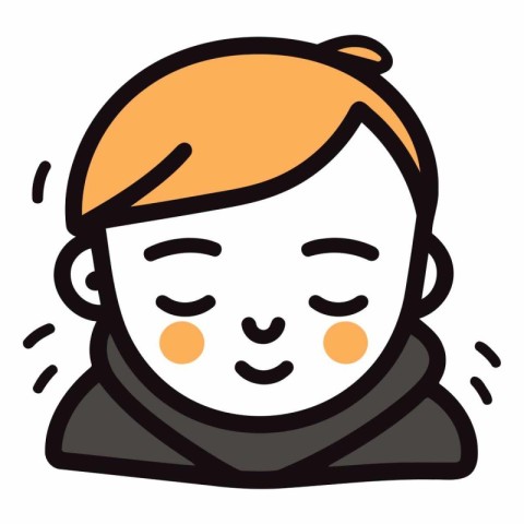 Vector illustration of a boy with a sad expression on his face.