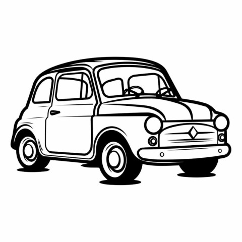 Retro car on a white background for your design