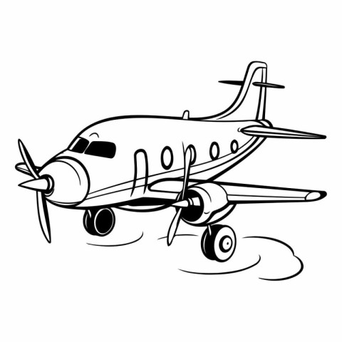 Airplane icon. Cartoon illustration of airplane vector icon for