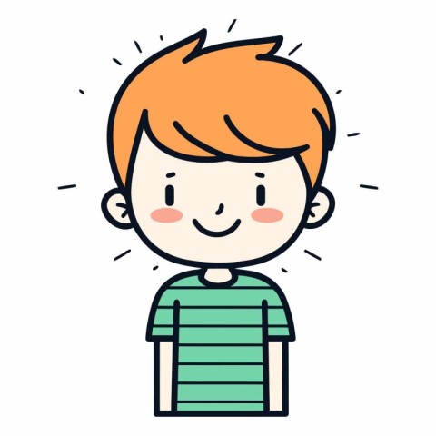 cute little boy with hairstyle and t-shirt vector illustration