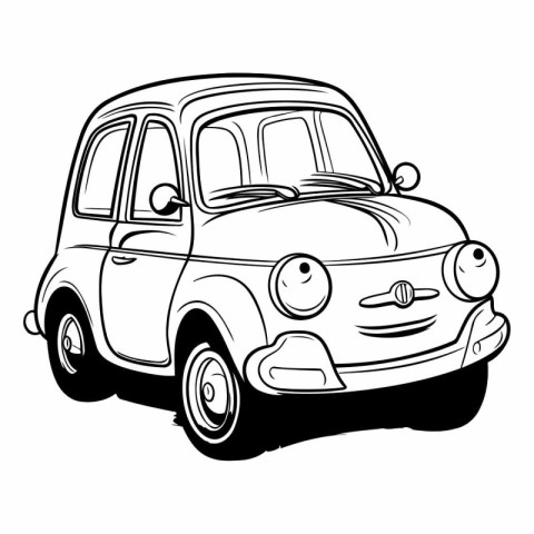 Retro car sketch on a white background for your design