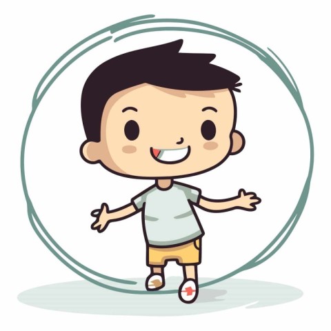 cute little boy cartoon character vector illustration design. ep